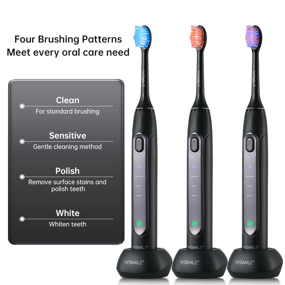 Brosse à dents électrique sonique LED — 4 modes